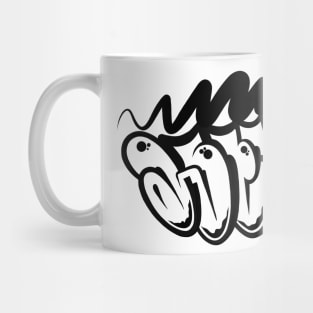 Graffiti Bubble Style "Astro" + Fatcap - black Mug